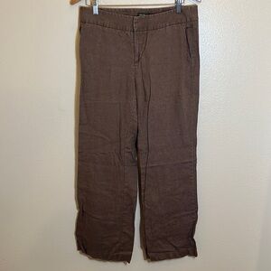 Eddie Bauer Vashon Fit Brown Linen Pant